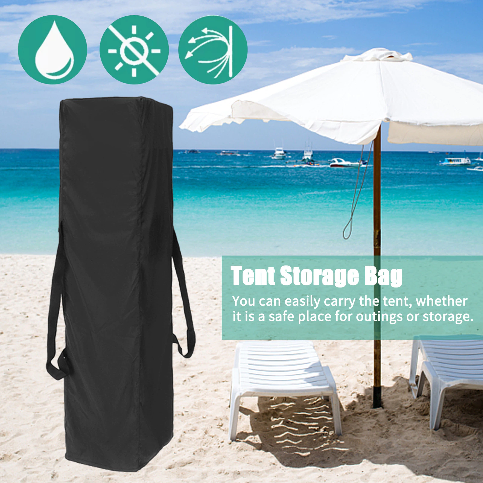 Cheap Goat Tents 210D Polyester Outdoor Awnings Tent Storage Bag Black Pavilion Tent Canopy Handle Design Durable Gazebo Camping Supplies   